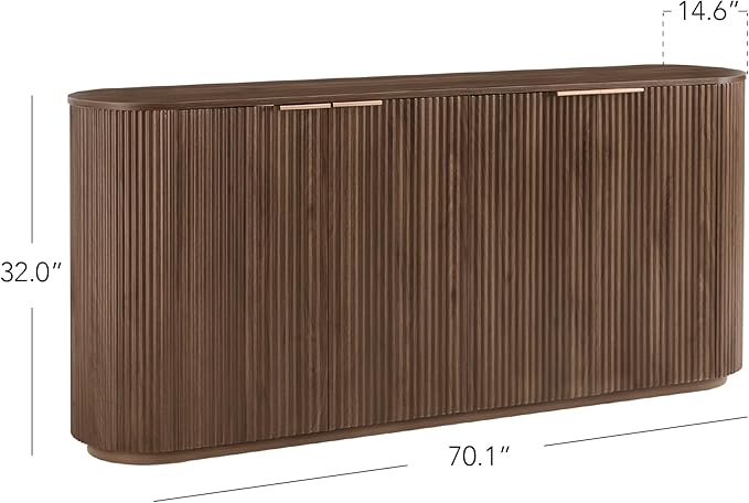 CHITA 70" Sideboard Buffet Cabinet with Storage, Living Room Accent Cabinet with Doors and Adjustable Shelves, for Bar, Kitchen, Walnut