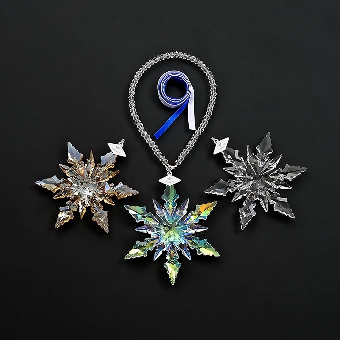 2025 Annual Christmas Ornaments Crystal Snowflake Star - Christmas Tree Ornaments Pendant Crystal Sun Catcher Home Hanging Decor