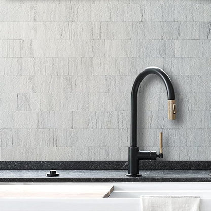 AULIGET 3" x 6" Subway Tile Peel and Stick Backsplash, Thick PVC Stick on Wall Tiles (100, Light Shale)