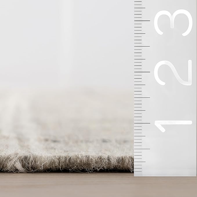 Rugs USA x Nate Berkus Downing Plaid Wool Cozy Area Rug, 9' 6" x 13' 6", Grey