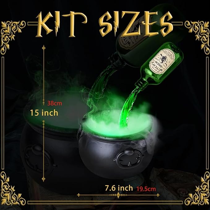 2025 Halloween Decorations Indoor & Outdoor - Halloween Cauldron Vessel, Floating Potion Bottles, Kitchen Decor of Candy Vessel with Magic Floating Bottle (Magic)