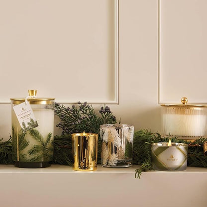 Thymes Frasier Fir Candle - Heritage Pine Needle Luminary Scented Candles - Elegant Pine Candle - Crisp Siberian Fir, Cedarwood & Sandalwood - Holiday Candles - Christmas Decor (Medium, 11.5 oz)