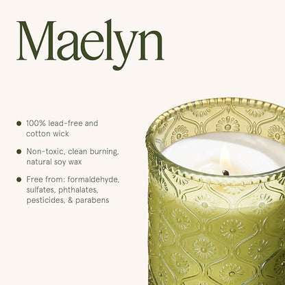 LA JOLIE MUSE Starlit Golden Fir Candle - Cedarwood, Patchouli, Fir Balsam | 6 oz Natural Soy Wax | 40 Hours Clean Burn | Balsam and Fir Candle | Gift-Ready for Hosts & Gatherings