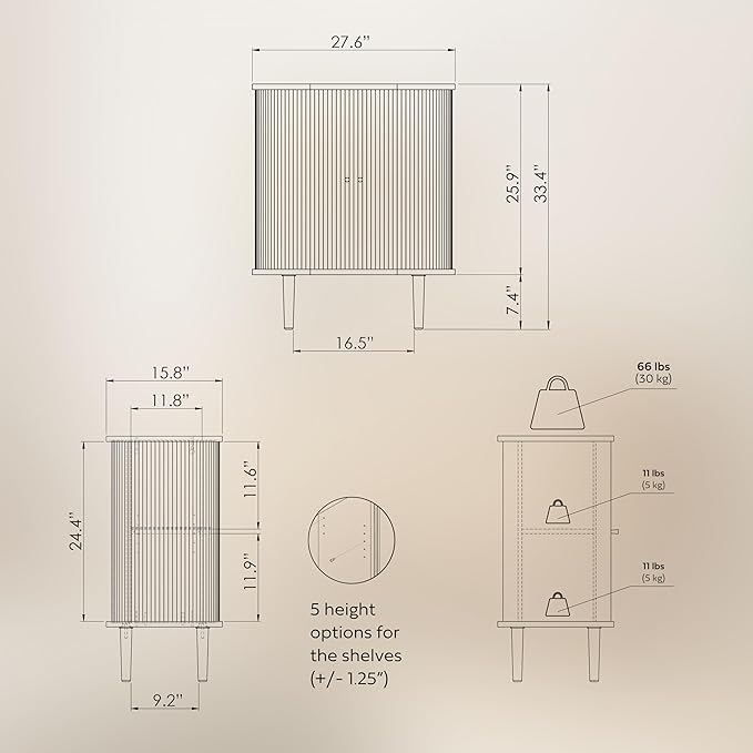 WERMO 28'' Bar Cabinet with Storage and Shelves - Coffee and Wine Bar Buffet Cabinet with Storage, Small Liquor Dining Room Sideboard, Narrow Living Room Credenza, Coffee Station Buffet Table (Oak)