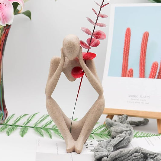 Thinker Statues and Sculptures, Sandstone Resin Thinker Statue Ornaments, Abstract Style Sculptures, Housewarming Gifts, Housewarming Decorations, Living Room Dining Desk Decorations (Middle, Large)