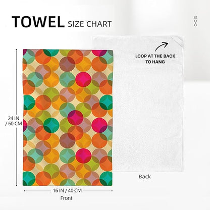 Mid Century Modern Retro Kitchen Towels Set of 2 Absorbent Colorful Hand Towels Dish Towels Bathroom Farmhouse