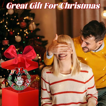 Dated Christmas Ornament 2025 Decoration - Rotatable Snowman Metal Hanging Decoration for Xmas Tree, Wreath, Mantel | Holiday Keepsake Gift for Family & Friends