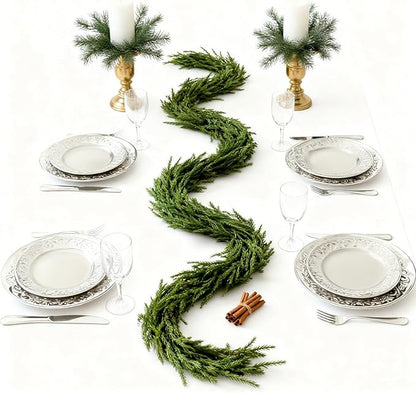 9FT Halloween Garland with Artificial Norfolk Pine - Halloween Decorations, Fall Decor, Greenery for Indoor, Mantle, Wall, Table, Outdoor Christmas Decor, Christmas Decorations