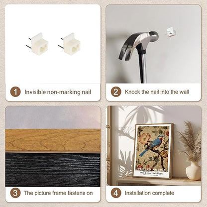 ILLBDR William Morris Framed Wall Art Vintage Bird Canvas Wall Art Set of 3 Colorful Floral Prints Botanical Artwork Classic Aesthetic Pictures Decor for Bedroom Living Room 16x24 Inch