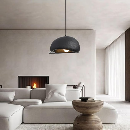 15.7in Wabi Sabi Pendant Lights Kitchen Island Lighting Fixture Ceiling Mount Black Modern Japanese Lamp Japandi Chandelier for Dining Living Room Hallway Bedroom Restaurant Hanging Lamp