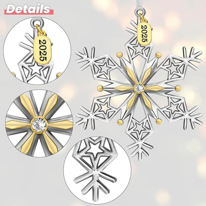 Christmas Tree Ornaments – 2025 Snowflake Hanging Pendant of Car Charm Holiday Decorative Keepsake Gift Home Decor (1 Pieces-A (2025))