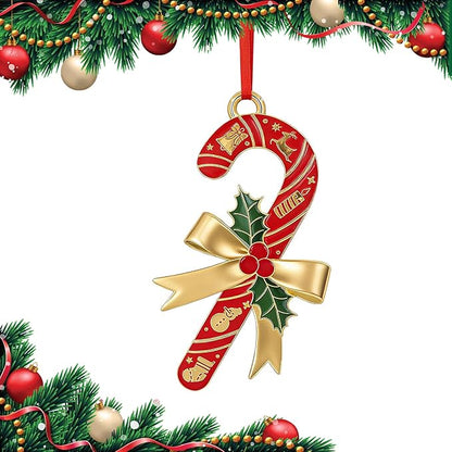Candy Cane Christmas Ornaments 2025 for Holiday Party Decor, Metal Ornament for Home, Xmas Gift Cute Tree Decorations