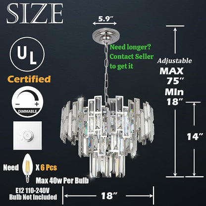 Modern Crystal Chandelier Lighting for Dining Rooms Girls Bedroom Foyer Entryway Ceiling Hanging Pendant Light Fixture Small Geometric Raindrop Lamp