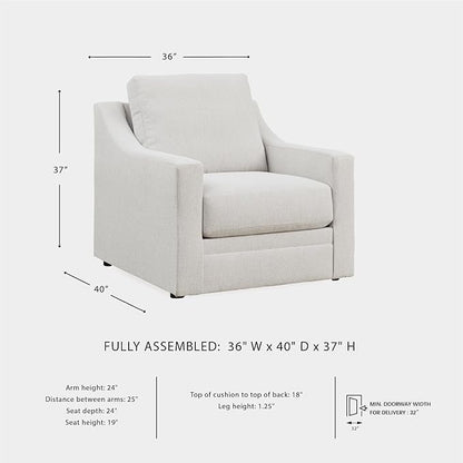 Signature Design by Ashley Maitelynn Contemporary Upholstered Chair with Non-Skid Legs, White