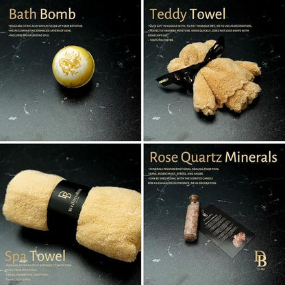 Wellness Box 12pc Self Care Spa Gift Basket for Women - Loving Gift Basket for Mothers Day, Birthday, Best Friend set, Womens Beauty Kit. Luxury Gifts with Scented_Candle, Jade Roller, Bath Bomb.