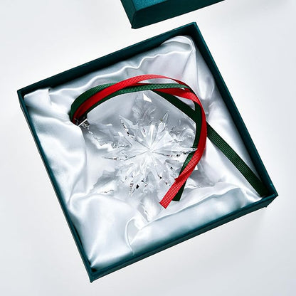 2025 Edition Crystal Snowflake Ornament Christmas Tree Ornament Home Decor Gift (2025-Transparent)