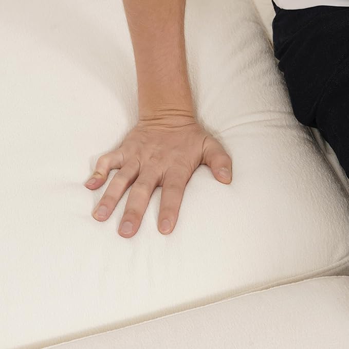 EASE MOOSE Oversized U Shape Sectional Modular Sofa with Ottoman, Comfty Deep Seat Sectional Modular Sofa Couch for Living Room,Removable Cover,White