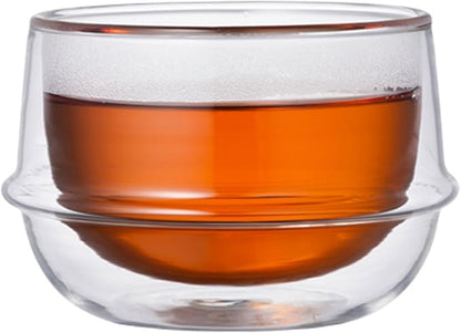 KINTO 23105 KRONOS Double Wall Tea Cup, 6.8 fl oz (200 ml), Heat-Resistant Glass, Microwave and Dishwasher Safe, Gift, Present
