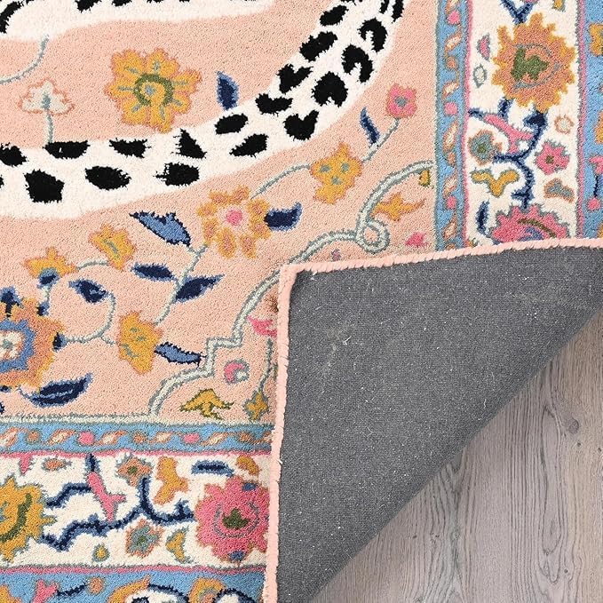 Hand Tufted Modern & Unique Animal Rugs 100% Wool, Soft and Durable Rugs for Your Living Room, Bedroom,Hall Or Any Room (Multi Colour P1, 5 X 8 Feet)