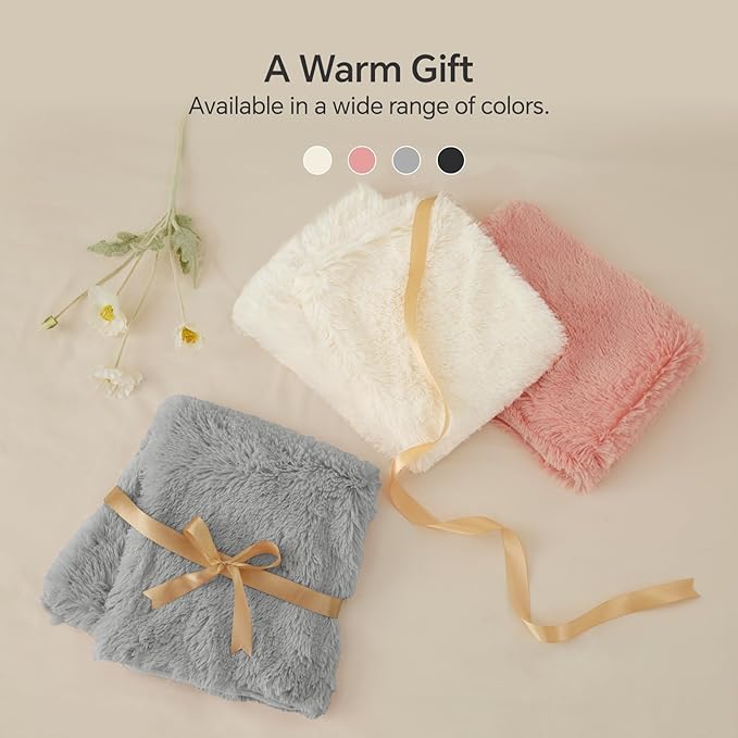 BEDELITE Black Fluffy Comforter Set Twin Size, Fuzzy Faux Fur Comforter Bedding Set, 2Pieces Soft Warm Shaggy Bed Set (1 Comforter & 1 Pillowcase) as Gifts for Women