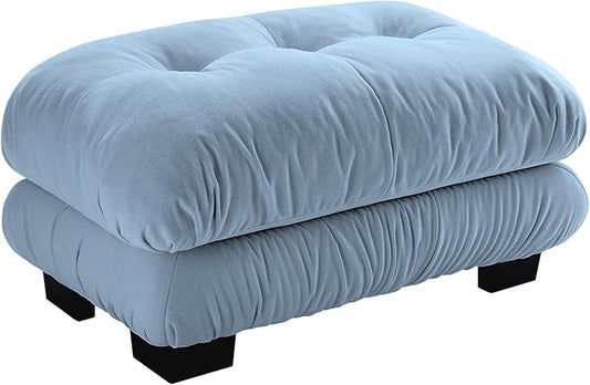 SoarFlash Velvet Sectional Sofa Ottoman, Blue