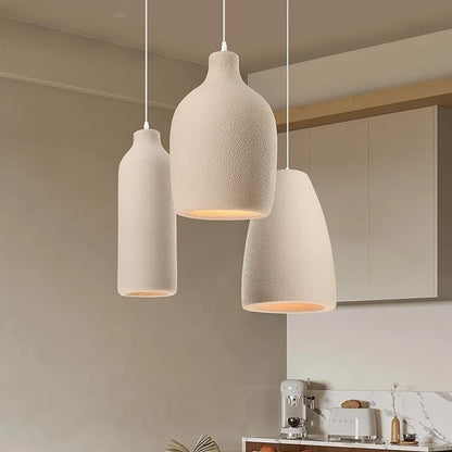 JAYMP Wabi Sabi Pendant Light for Dining Room Kitchen Island Light Hallway Restaurant Hanging Lamp E26 Base Japanese Style Wine Bottle Shape Lighting Fixture, 1 Pack (Light Brown,B Shape, D18×H50cm)