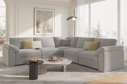 EASE MOOSE Oversized Modular Sectional Sofa, Extra Large L Shape Sectional Cloud Couch,Comfty Deep Seat Wide Modular Sofa for Living Room Removable Cover