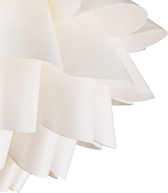 Possini Euro Design White Flower Hanging Pendant Lighting Fixture 25 1/4" Wide Modern Blooming Curved Petals for Dining Room Living House Home Foyer Kitchen Island Entryway Bedroom High Ceilings