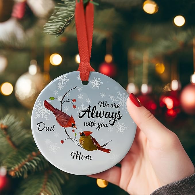 Cardinal Christmas Ornament - Memorial Ornament for Dad and Mom - Sympathy Gift - Thinking of You Remembrance Gift