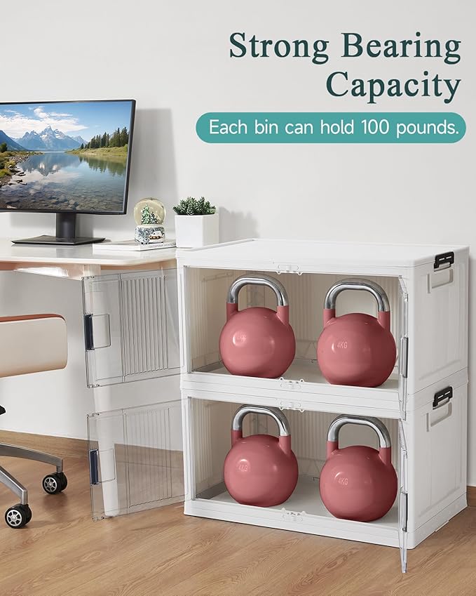 OlarHike Stackable 3Pack Storage Bins with Lids Folding Storage Box