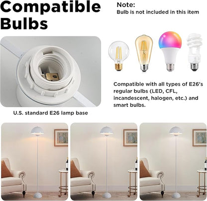 COSYLUX Modern Floor Lamp for Living Room, Industrial Tall Standing Lamp for Bedroom, Metal Shade Reflecting Light Reading Floor Lamp for Office, Nursery Room, Corner(Bright White)