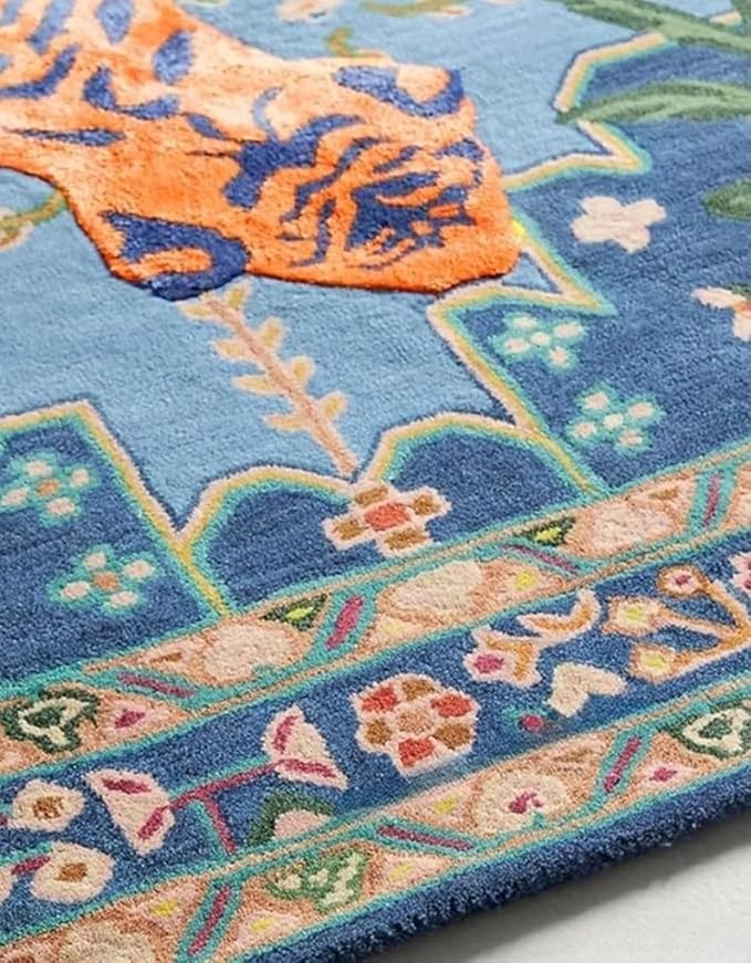 Hand Tufted Modern & Unique Animal Rugs 100% Wool, Soft and Durable Rugs for Your Living Room, Bedroom,Hall Or Any Room (Multi Colour J1, 4 x 6 Feet)