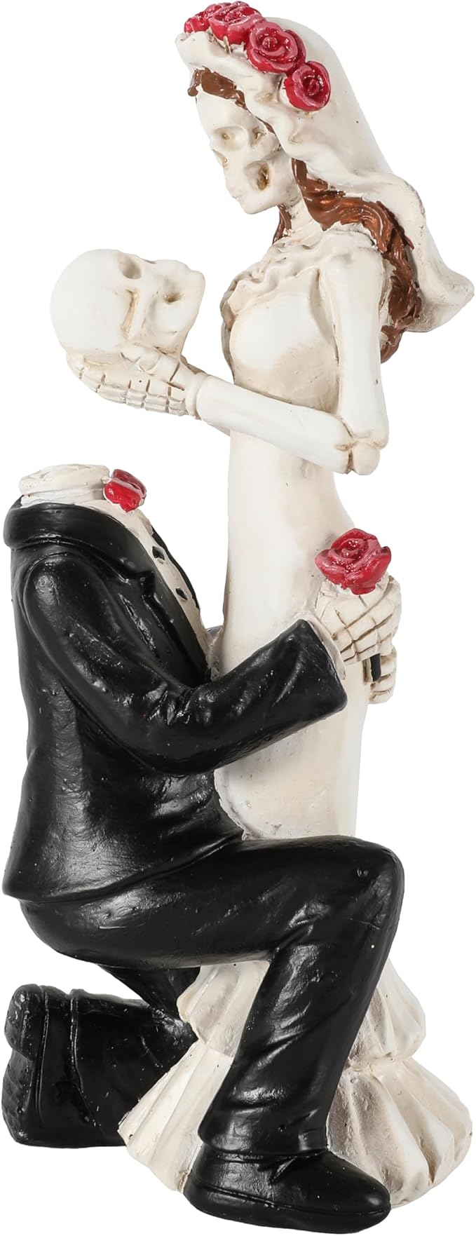 Skeleton Bride and Groom 6.4'' - Dia De Los Muertos Figurines Day of The Dead Decorations Till Death Do US Part Decor - Halloween Gothic Cake Topper Decor (Skeleton Couple)