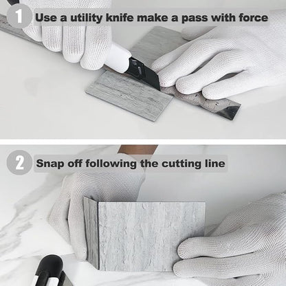 AULIGET 3" x 6" Subway Tile Peel and Stick Backsplash, Thick PVC Stick on Wall Tiles (100, Light Shale)