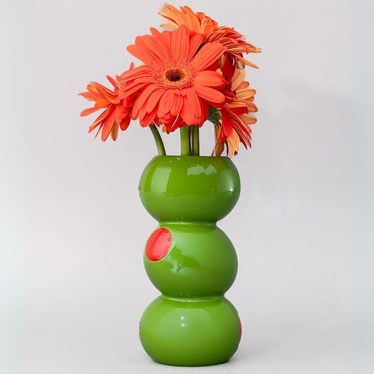 ban.do Decorative Ceramic Flower Vase for Centerpiece, Tall Novelty Olive Vase for Home/Kitchen/Bar Cart (Olives)