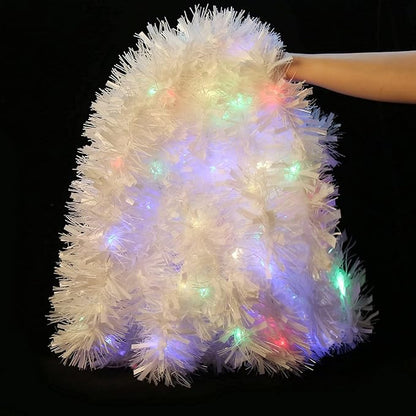 LOMIMOS 32.8 Ft Christmas Tinsel Garland with Lights, Pure White Decoration for Christmas Tree Party Wedding Supplies