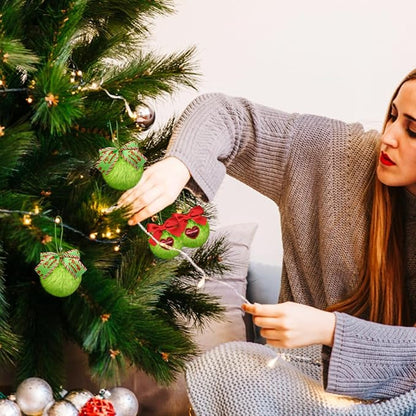 28 Pcs Lime Green Furry Christmas Ball Ornaments for Christmas Tree Hanging Decorations, Soft Pom Pom Ball Ornaments for Home Birthday Party Supplies Fireplace Mantel Wall Decor