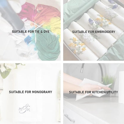 TARAN LIVING Kitchen Towels Dish Towels for Kitchen Tea Towels for Gifting Bar Towels for Kitchen Towels Hand Printed Dish Cloths - 18"x28"- Blue, Pack of 4