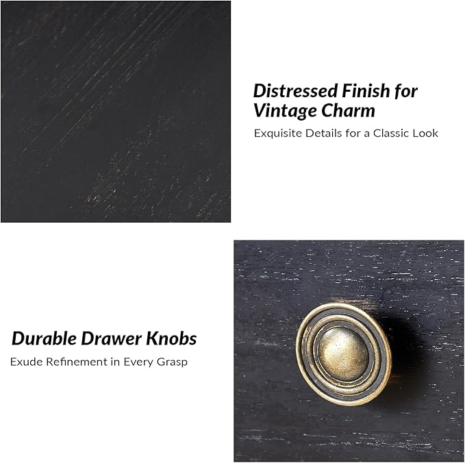 HULALA HOME Spindle Nightstands with Charging Station, Solid Wood Nightstand with Drawer Shelf, Side Table with Pull-Out Shelf (Charcoal)