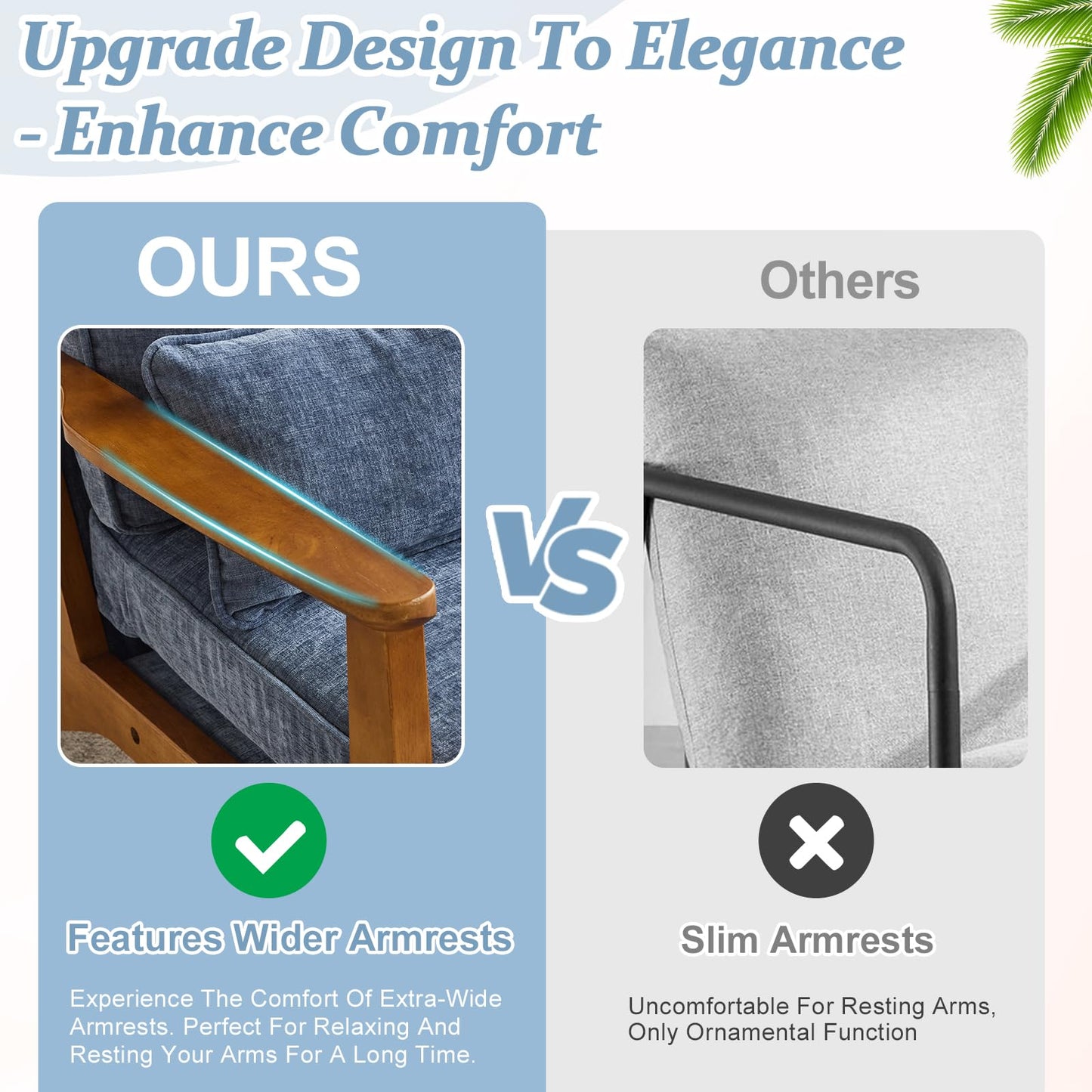 VINGLI Solid Wood Wide Armrests Accent Chair,Upholstered Mid Century Modern Chair with Pillow,Comfy Reading Chair Farmhouse Arm Chair,Chairs Living Room,Bedroom,Guest Room,Teddy Fleece,Khaki