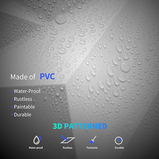 Art3dwallpanels 50 Pack 3D Wall Panel Diamond for Interior Wall Décor, PVC Flower Textured Wall Panels for Living Room Lobby Bedroom Hotel Office, White, 12''x12''