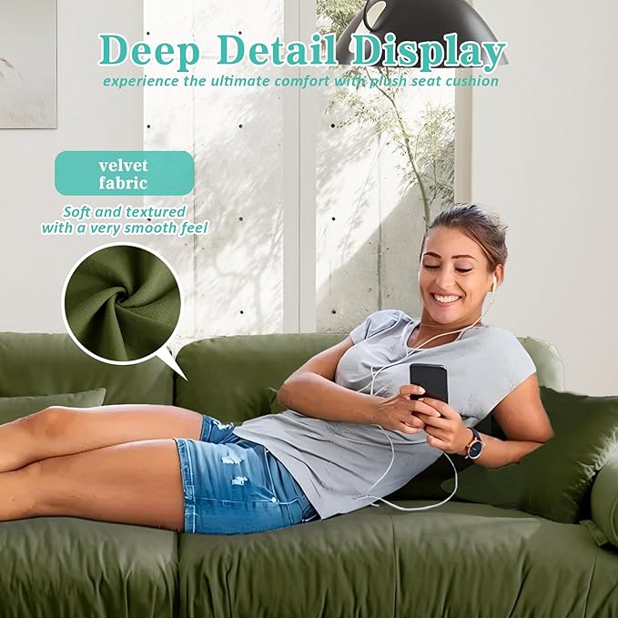 SoarFlash Sectional Sofas Couches for Living Room, L Shaped Couch Sofa Set, Small Couches for Small Spaces, Apartment with Movable Ottoman, Green