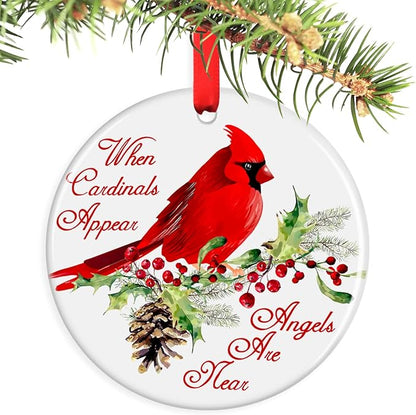 Red Cardinal Christmas Ornaments - Memorial Gifts for Loved One, Sympathy Gifts
