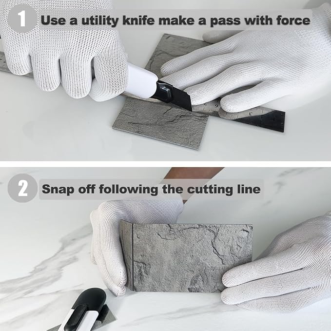 AULIGET 3" x 6" Subway Tile Peel and Stick Backsplash, Thick PVC Stick on Wall Tiles (100, Dark Slate)