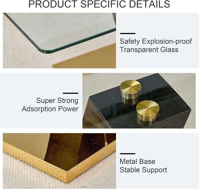 Glass Dining Table Set for 6, 71" Dining Table Set for 6, Dining Room Table Set for 6, Glass Tabletop and MDF Base