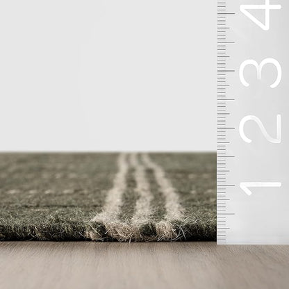 Rugs USA x Nate Berkus Downing Plaid Wool Cozy Area Rug, 9' 6" x 13' 6", Green