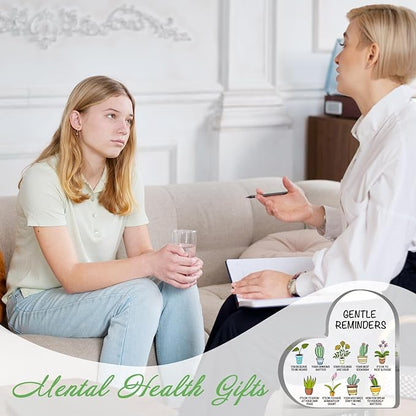 Gentle Reminders Decor, Positive Affirmations Desktop Art Decorations for Home Therapy Office School Counselling Office Mental Health Awareness Gifts