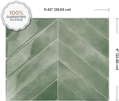 SMART TILES Peel and Stick Backsplash - 5 Sheets of 11.43" x 9" - 3D Adhesive Peel and Stick Tile Backsplash for Kitchen, Bathroom, Wall Tile