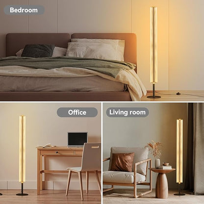 NUÜR Modern Floor Lamp, Dimmable Standing Lamp with Remote Control, Stepless Adjustable Colours & Brightness, Industrial Lighting for Living Room, Bedroom, Office (LED Floor Lamp)
