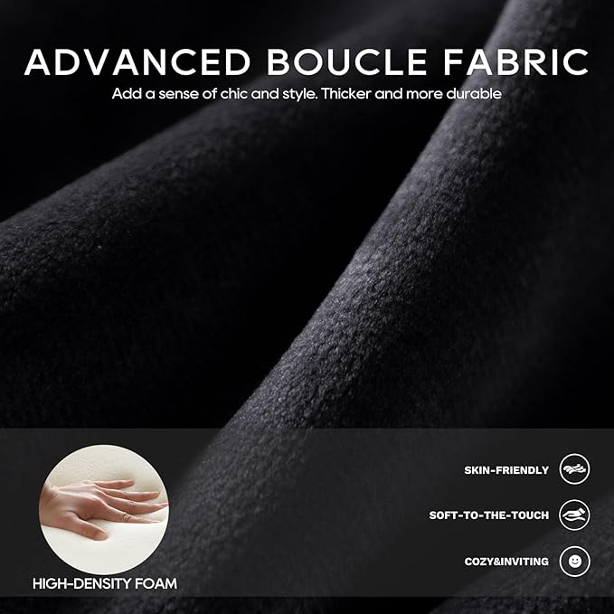 COLAMY Modern Accent Chair, Velvet Accent Chairs, Upholstered Barrel Chairs with Solid Wood Legs, Comfy Side Chair for Living Room, Bedroom, Reading, Cozy Reading Chair,Black